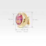 Hammered Ring Vintage Glass Pink Measurements