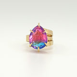 Tourmaline Ring Pink and Blue
