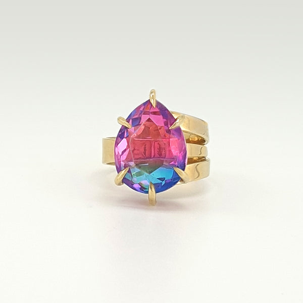Tourmaline Ring Pink and Blue