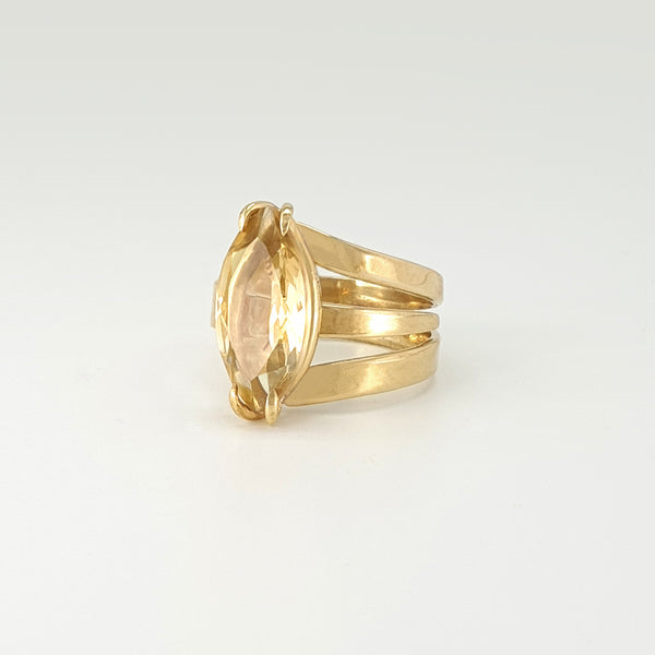 Multi-Facet Marquise Citrine Ring Side