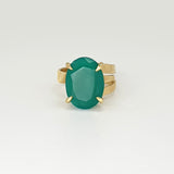 Multi-Facet Green Onyx Oval Ring