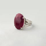 Multi-Facet Ruby Silver Ring Large Side