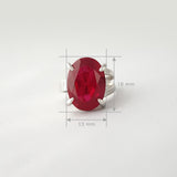 Multi-Facet Ruby Silver Ring Measurements