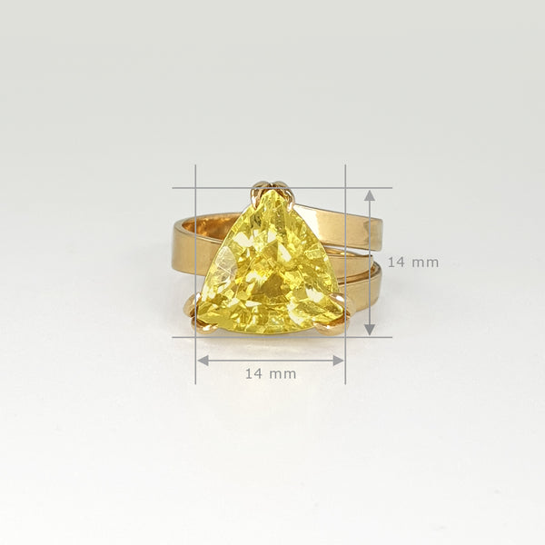 Multi-Facet Yellow Sapphire Ring Measurements