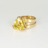 Multi-Facet Yellow Sapphire Ring Side