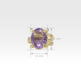 Multi-Facets Amethyst Oval Ring Measurements