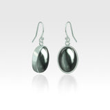 Oval Earrings - Hematite Silver
