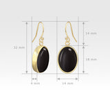 Oval Earrings - Black Onyx Measurements
