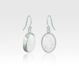Oval Earrings - Clear Quartz Silver