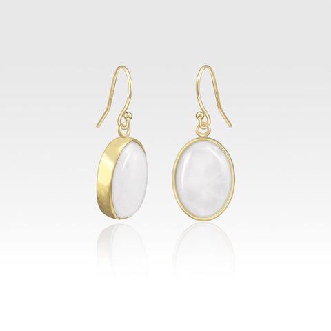 Oval Earrings - Clear Quartz