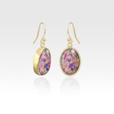 Oval Earrings - Vintage Glass Opal