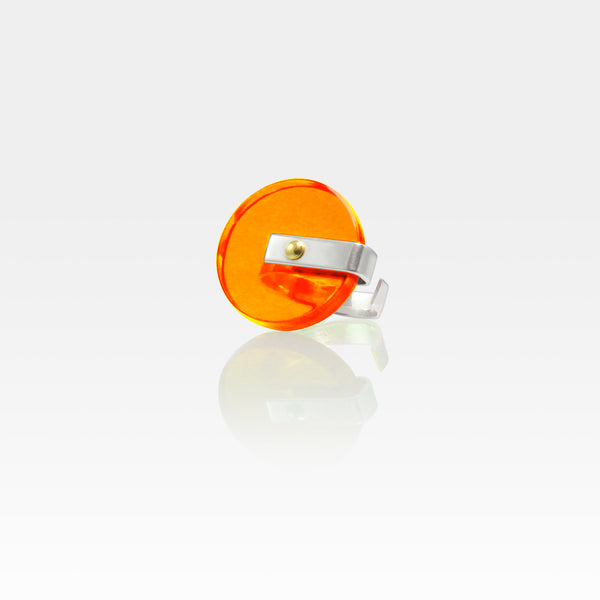 Plexiglas Rivet Circle Ring - Orange