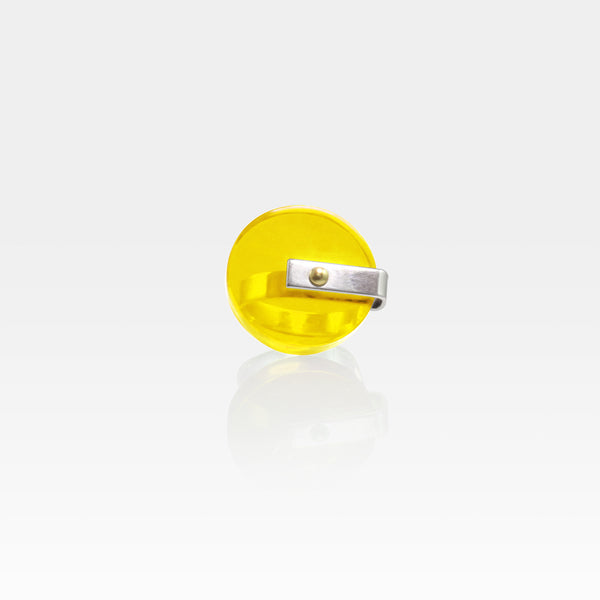 Plexiglas Rivet Circle Ring - Yellow