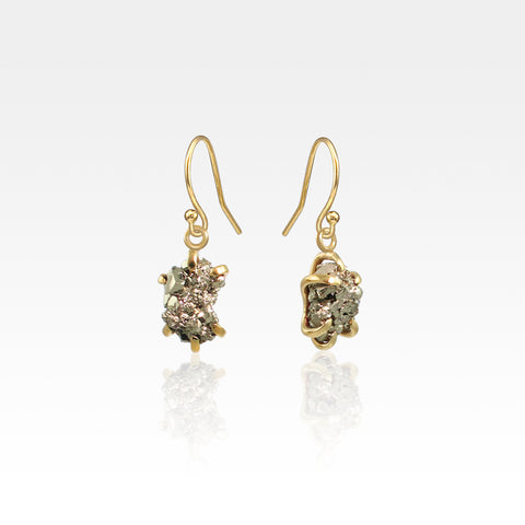 Pyrite Drop Earrings