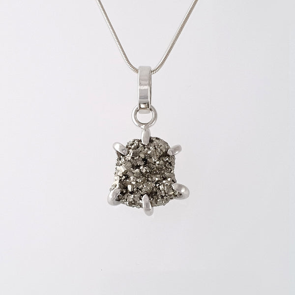 Pyrite Pendant Small Silver