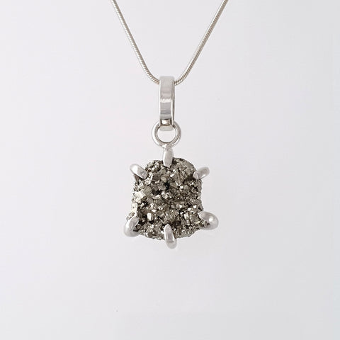Pyrite Pendant Small Silver