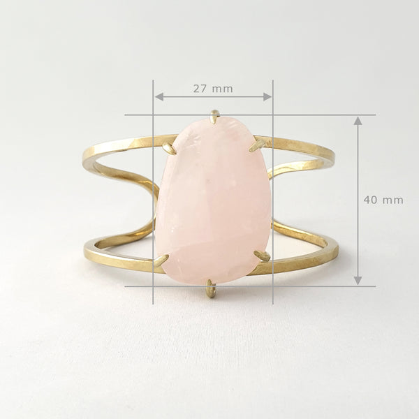 Rose Quartz Cuff Bracelet Measurements
