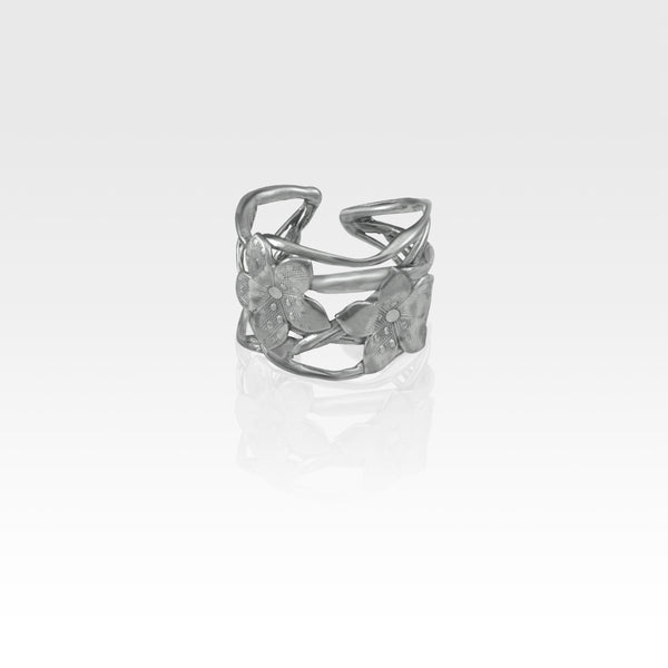 Twiglet Flower Ring Silver