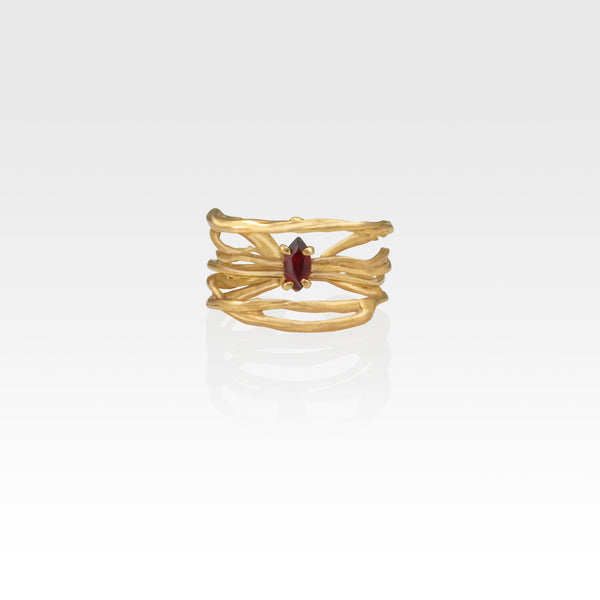 Twiglet Garnet Ring