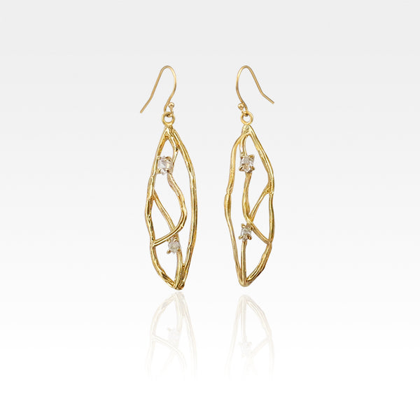 Twiglet Himalayan Diamond Earrings