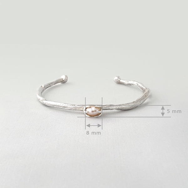 Twiglet Pearl Bracelet Silver Measurements