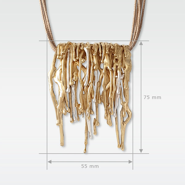 Waterfall Two Tone Necklace Measurements